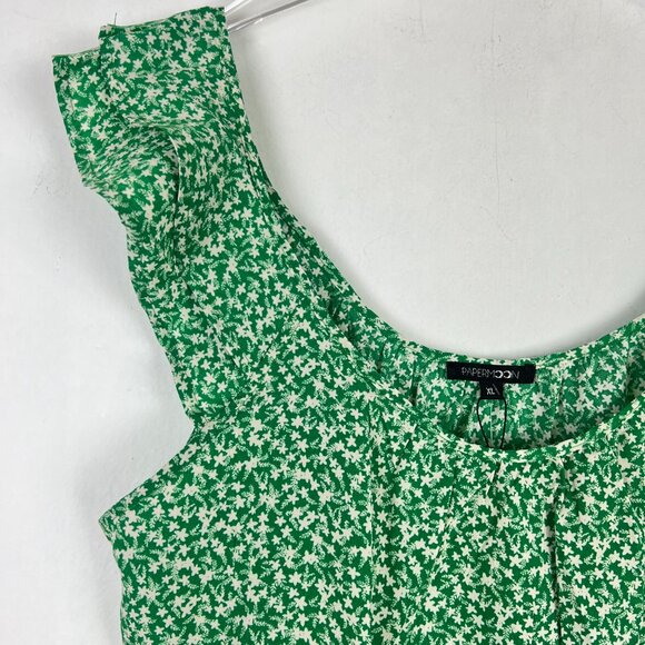 NWT Stitch Fix Papermoon Genevieve Flutter Sleeve Top Floral Green Size XL NEW - Picture 3 of 11